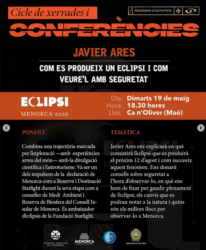 🌘 Com serà l’eclipsi i com veure’l de forma segura (Cicle de conferències ECLIPSI 2026)
