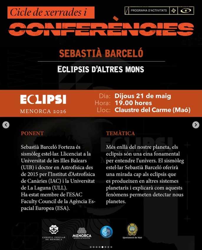 🪐 Eclipsis d’altres mons (Cicle de conferències ECLIPSI 2026)